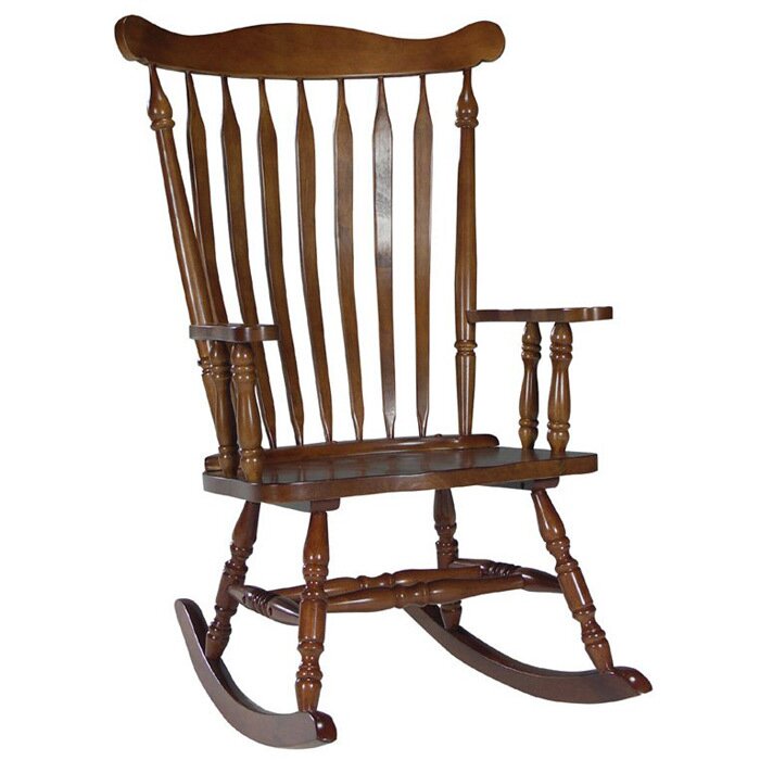 Wood slat online rocking chair